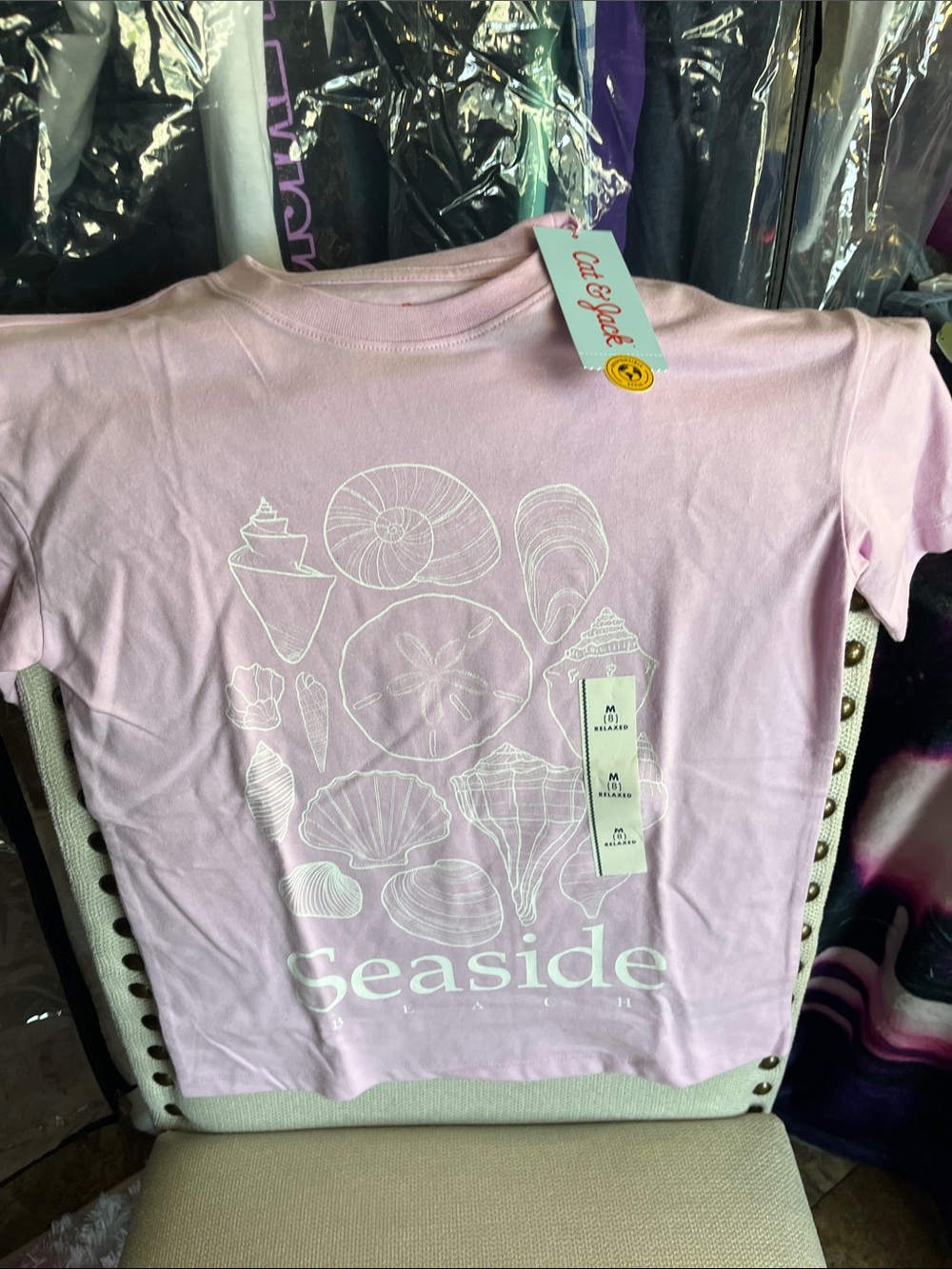 Cat & Jack Light Pink Seaside Shell Graphic Tee